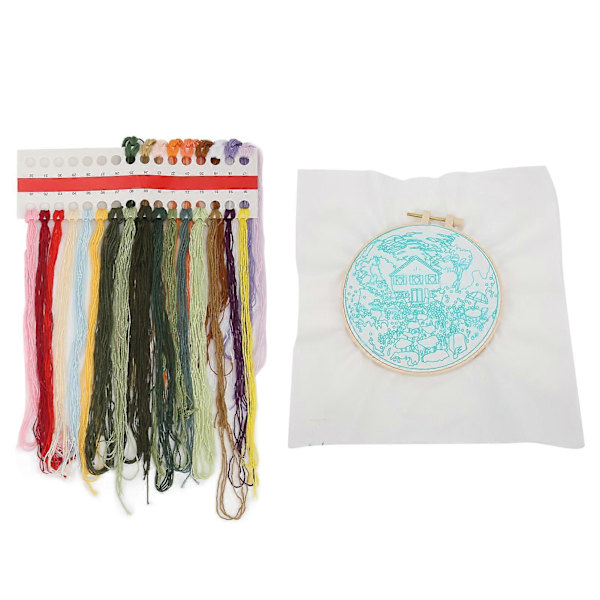Tryckt Broderi Enkelt 3-dimensionellt Klassiskt Vackert Broderi-kit för Heminredning Present Sommarträdgård YEMAA