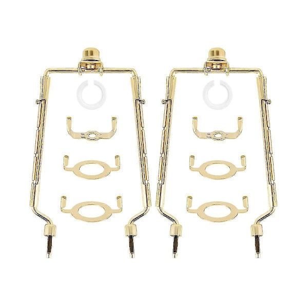 7-tums lampskärm harphållare justerbar lampharpsats E14, e26, e27 lampbasadapter guld hornram