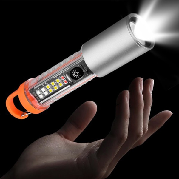 Strong Light Multi-Function Multi-Mode Telescopic Zoom Type-C Charging Magnetic Carabiner Life Rainproof Flashlight