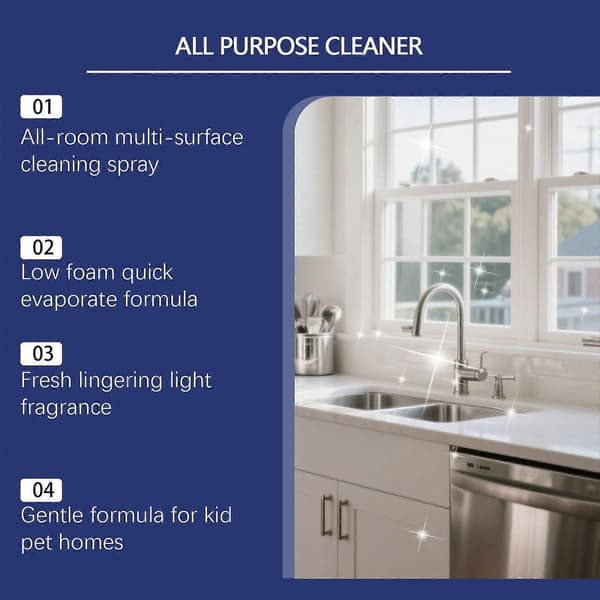 Multi Surface Rengøringsspray 150ml, Universal Husholdningsrengøringsspray til Glas Bordplade Fliser Badeværelse Køkkenbrug 2pcs