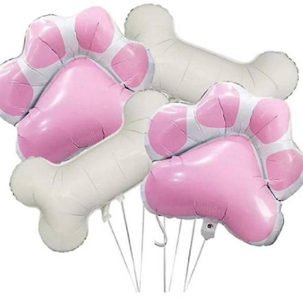 Hundfestballongdekorationer, stora benformade folieballonger Rosa hundtassformade mylarballonger för husdjur Hundvalp Födelsedagsfestdekorationer Supp