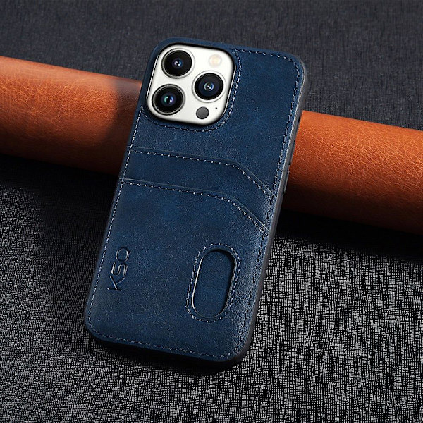 KSQ Style-C för iPhone 14 Pro - Skyddande baksida med kortplatser i belagd TPU