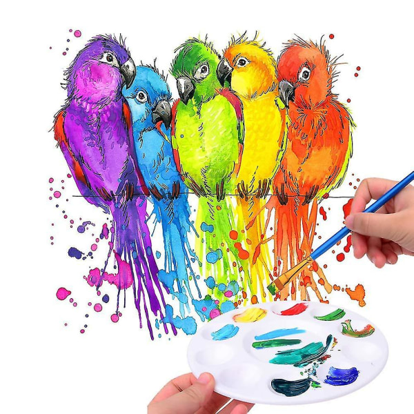 12 stk maling paletter, maling palette bakke plast til børn og voksne til at skabe gør-det-selv-håndværk Professionelt kunstmaleri
