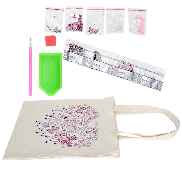 Diamantmålning Väska Kit Canvas Väska Resin Strass Handgjord Återanvändbar Konst Handväska (BB009) YEMAA