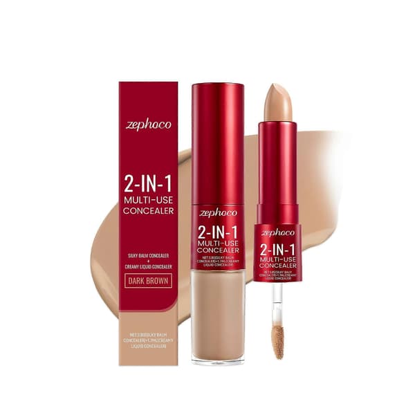 Hide Blurring Concealer - Cremet tekstur, dækker mørke rande og rynker, dobbelt formel (flydende spids og balm-stift), langtidsholdbar