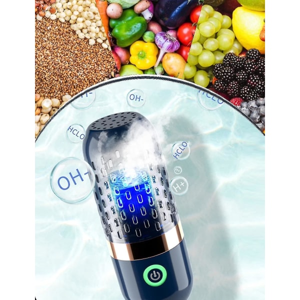 Frukt- och grönsaksrengöringsmaskin, bärbar frukt- och grönsaksrenare USB trådlös fruktrengöringsenhet