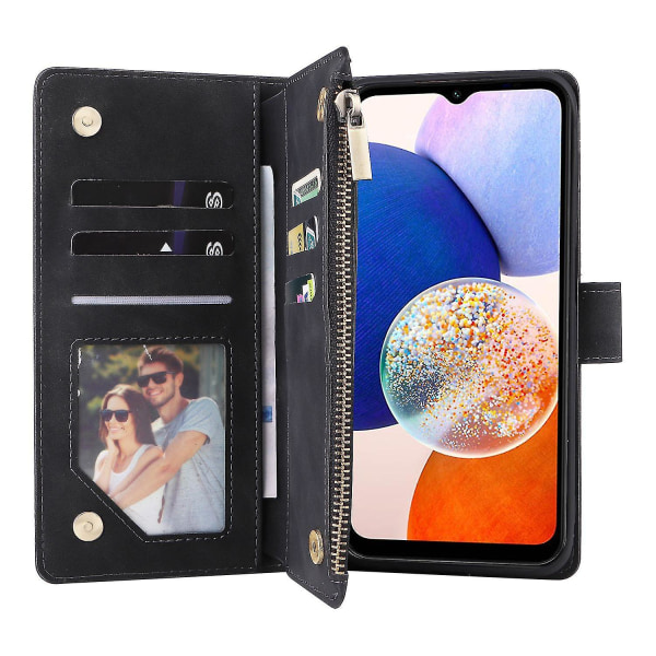 Til Samsung Galaxy A25 5g (global) (161,0 X 76,5 X 8,3 mm) Case Stand Læder Wallet Flip Phone Cover