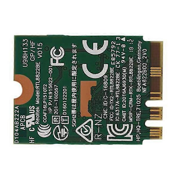 Trådlöst nätverkskort RTL8822BE 802.11AC 2.4G/5GHz WiFi Bluetooth 4.1 NGFF Trådlös adapter M.2 WIF