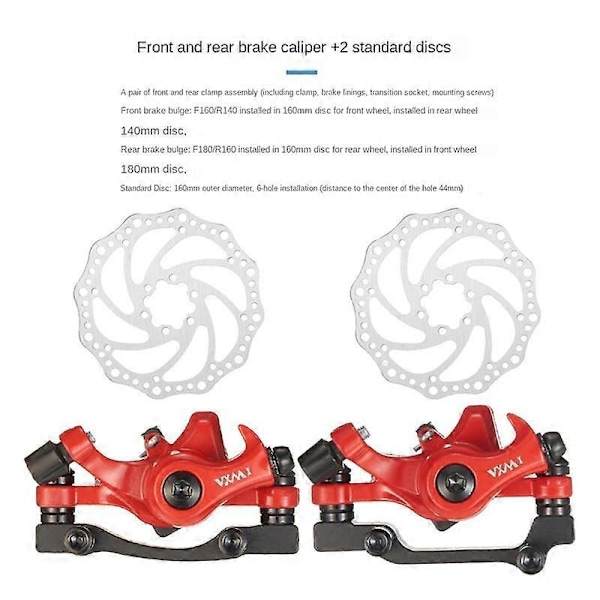 Sykkel Skivebremsesett, Foran Bak Kalippere 160 MM F160 + R160 Kalippere Rotorsett Terrengsykkel Par