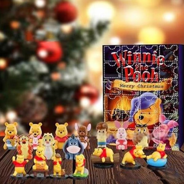 2023 Christmas Winnie The Pooh Figure Doll Decoration Advent Calendar Xmas 24 Days Countdown Surprise Blind Box Gifts For Kids Adults