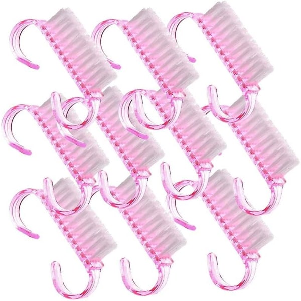 Kynsiharja Vaaleanpunainen Kynsi Taide Pölynpuhdistusharja Mini Manikyyri Pedikyyri Työkalu Tyylikäs Ja Suosittu (pink10pcs)