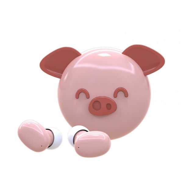 Pig Wireless Bluetooth 5.0 Sport Mini Cute Ear Touch Wireless Headset | Headset (pink)