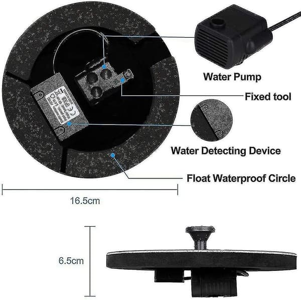Solcellsdriven fontän, 1,4w solcellsdriven dammpump med 4 effekter | Maximal 70 cm höjd solcellsdriven vattenpump | Solcellsdriven flytande fontänpump