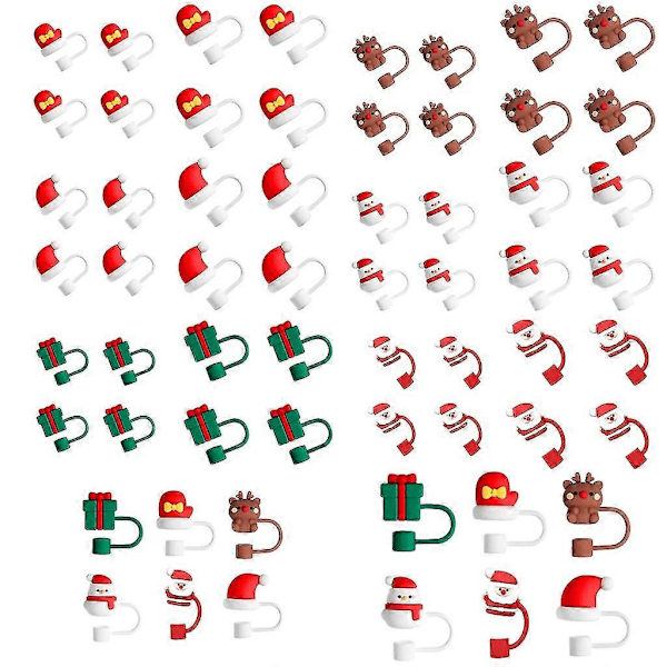 4 stk Gjenbrukbare Snømann Hanske Straw Cover Juletema Hanske Straws Tips