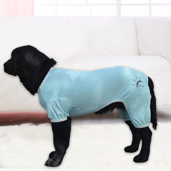 Sommarhundkläder Andningsbara Anti-UV Elastiska Stora Hund Solskyddskläder Husdjur Fyrbent Kläder