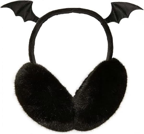 Søde og kreative djævleflagermus-øreklapper, plys vinter udendørs øreklapper, foldbare øreklapper, Halloween-kostumer.