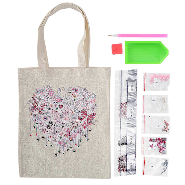 Diamantmålning Väska Kit Canvas Väska Resin Strass Handgjord Återanvändbar Konst Handväska (BB009) YEMAA