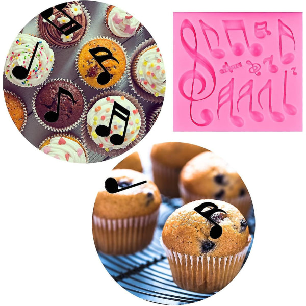 3 delar Musiknot Form Musiknot Spetsmatta Silikon Musikalisk form för tårtdekoration