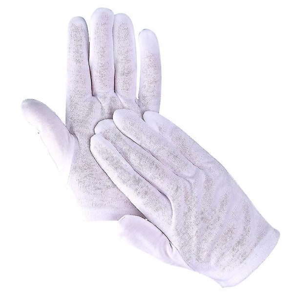 Cotton Glove, Thin, White, Size 10, Pack Of 24