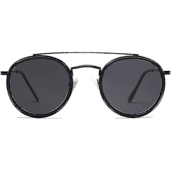 Pienet retro pyöreät polarisoidut aurinkolasit Uv400 kaksoissiltava aurinkolasit Sunset Sj1104-mxbc