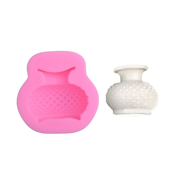 Kageform Blomster Vase Form Kreativ Silikonform DIY Dekoration 3D Fondant Kage Chokolade Form Håndlavet Ler Harpiks Håndværk Værktøjer Gave (pink1pc)