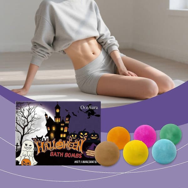 Halloween badebomber sett for skummel avslappende bløtlegging