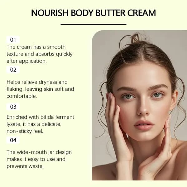 Natløsning til tør hud - Kropsfugtighedscreme, 120g for dyb hydrering og anti-aging