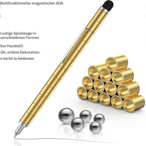 Magnetisk Kulepenn, Rolig Multifunksjonell Magnetisk Penn (Gull)