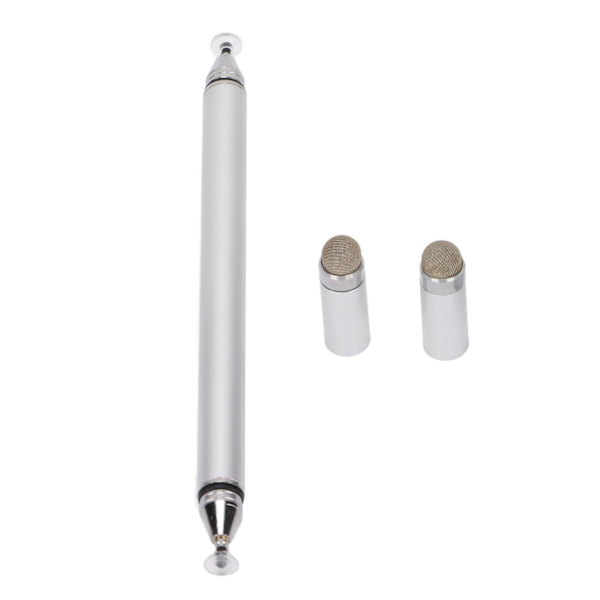 Stylus Pen 2 i 1 Høj Præcision Hurtig Respons Skærm Pen Med Beskyttelsesdækning Til Mobiltelefoner Tablets Notesblok Sølv