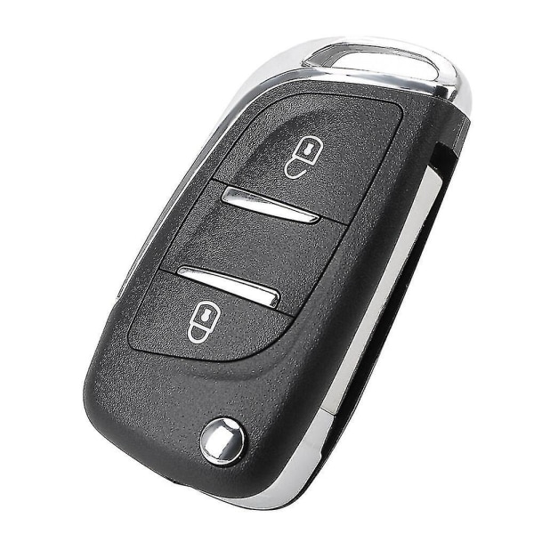 Fjernbetjening kompatibel med Peugeot 107 207 307 307s 308 407 607 2bt Dkt0269 2-knaps bil-styling nøglering etui Flip Folding Bilnøgle Shell -ayane