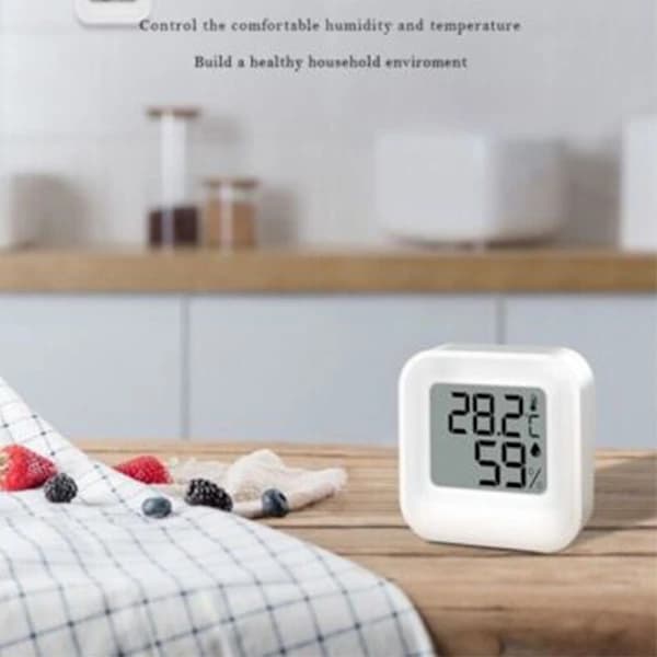 Digitalt Termometer & Hygrometer (Pink)