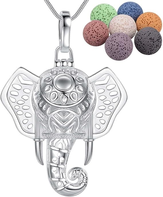 Damhalsband — Diffuser för eteriska oljor & Drömfångarhänge | Silverpläterad bohemisk st...