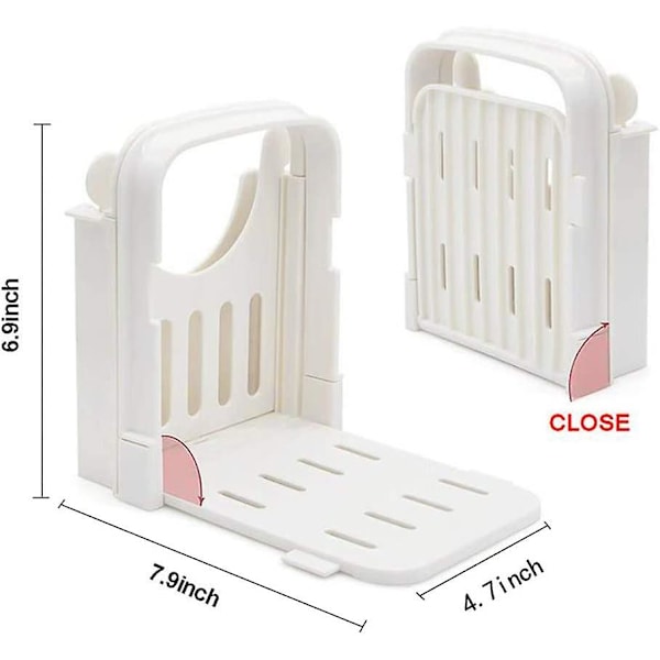 Brødskjærer, sammenleggbar og justerbar håndholdt hjemmelagd brød for kutter sammenleggbar brødrister skiver raskt og trygt beige 1 stk