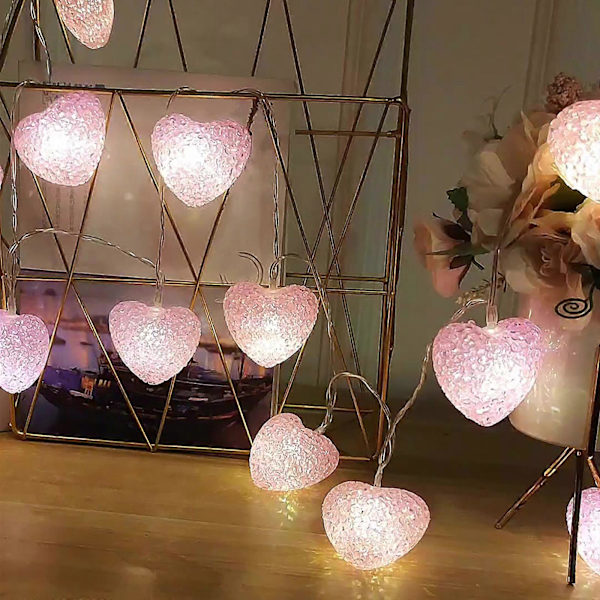 Julepynt Valentinsdag Hjertelys LED Batterikasse Bryllup Fest Dekoration Lanterne