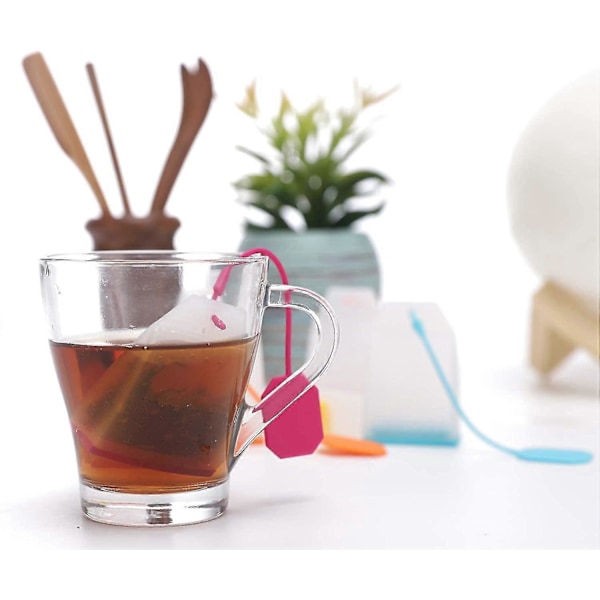 Silikon-teinfuser, 4-pack Lösa bladtefilterpåsar Sil RedYellow, Blå och Grön