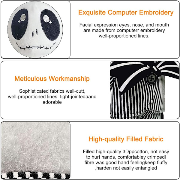 Dewanxin Painajainen Ennen Joulua - 20 cm Painajainen Ennen Joulua Jack Skellington pehmolelu