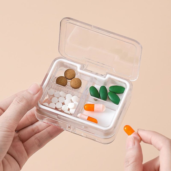 Resor Pill Box Krossande Pill Box Cutter Med Kvarn Cutter Avdelare Box För utomhusresor Camping (1 Styck - Vit)