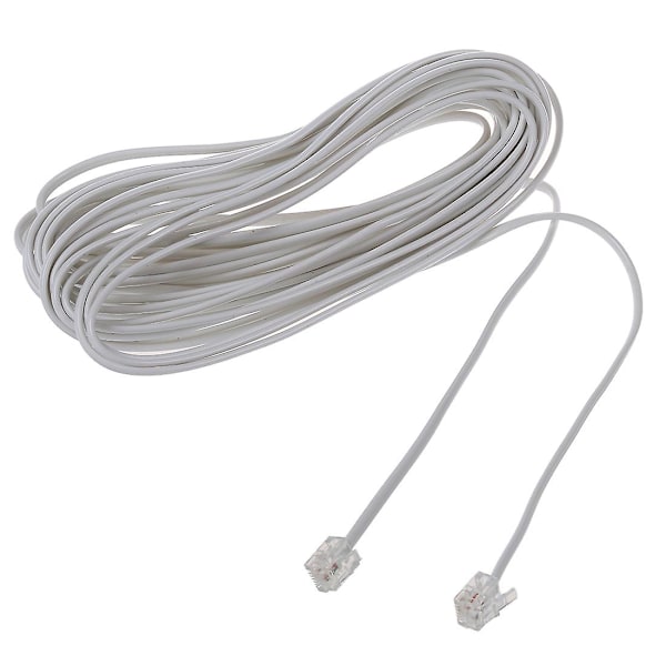 9M 30ft RJ11 6P2C Modulaarinen Puhelinjohto Valkoinen
