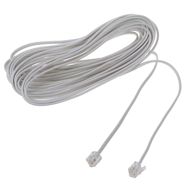 9M 30ft RJ11 6P2C Modulær Telefonkabel Hvit