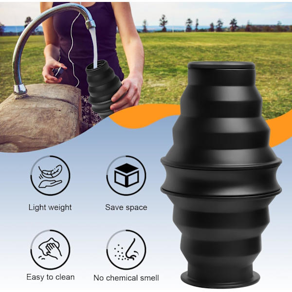 Hopfällbar Vattenflaska 500ml BPA-Fri Läcksäker Hopfällbar Silikonflaska med Anti-Kollaps Ring för Resor Camping Vandring Löpning Sport