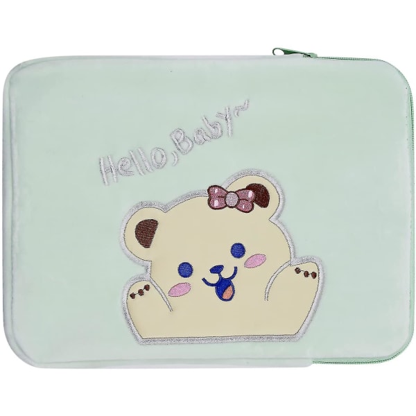 Pehmo Cute Bear kannettavan tietokoneen hihalaukku Ipad- case (1 kpl, vaaleanvihreä)