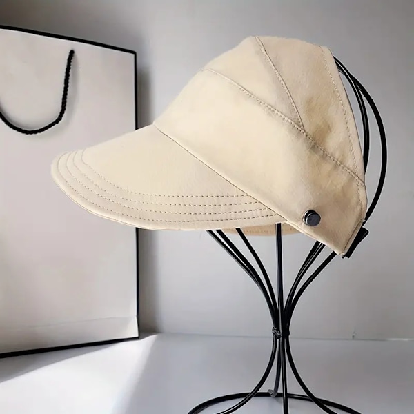Solhatt med öppen topp, sommarhatt med brett brätte för solskydd, justerbara utomhuskepsar för kvinnor