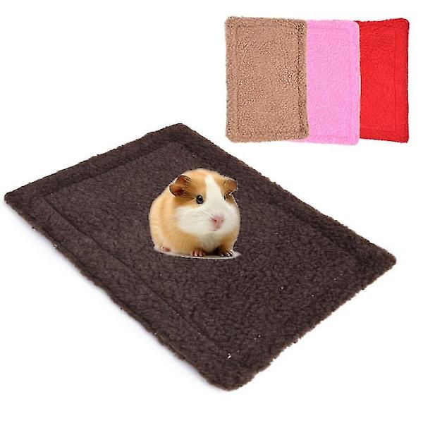 Dobbeltsidig liten kjæledyr varm matte plysj hamster liten matte marsvin rede matte lett å bære rektangulær kanin seng pute matte-mxbc