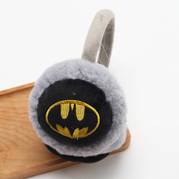 Pojköronmuffar mjukt plyschfoder stickad design öronmuffar barn vinteröronmuffar grey