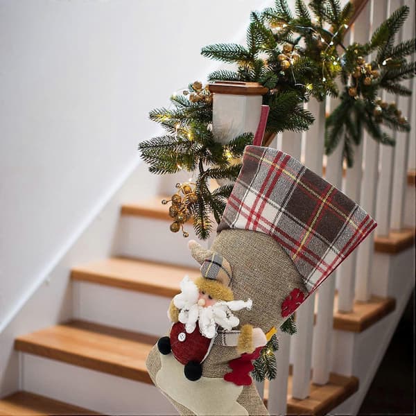 Sett med 3 julestrømper: store julestrømper