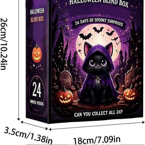 Daglig skumle overraskelser: Halloween katt blindboks 24-dagers samling
