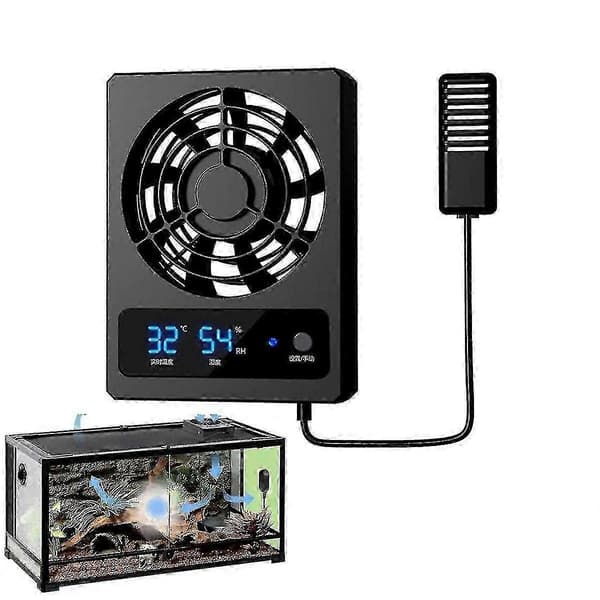 Kylfläkt för reptilterrarium med LED-temperaturdisplay