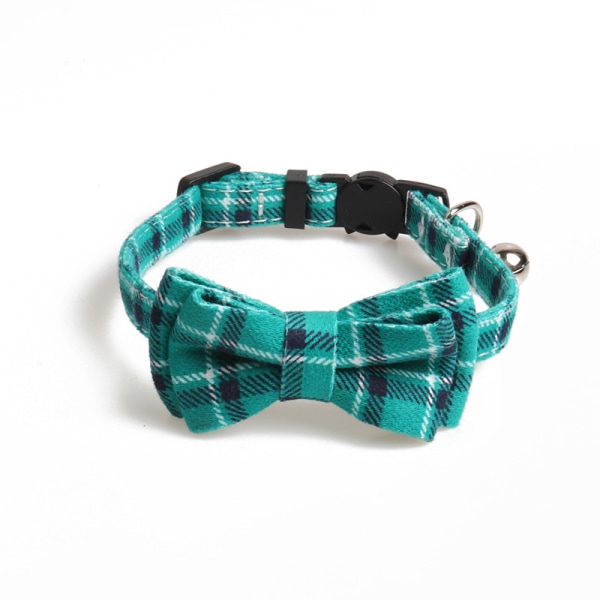 Pet collar British plaid bow cat collar buckle with bell (1.0*28CM) 1 piece