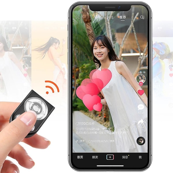 R17ds 1,75 m bærbar Bluetooth Selfie Stick Udtrækkelig stativ telefonstativ med dobbeltfyldningslys 360-graders Ro