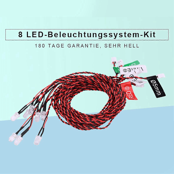 8 LED-valaistusjärjestelmäsetti, simuloitu vilkkuvat valot RC-lentokoneille ja -helikoptereille